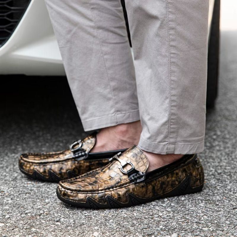 Ανδρικά Loafers Exotic Metal Toe Slip On - Χρυσό