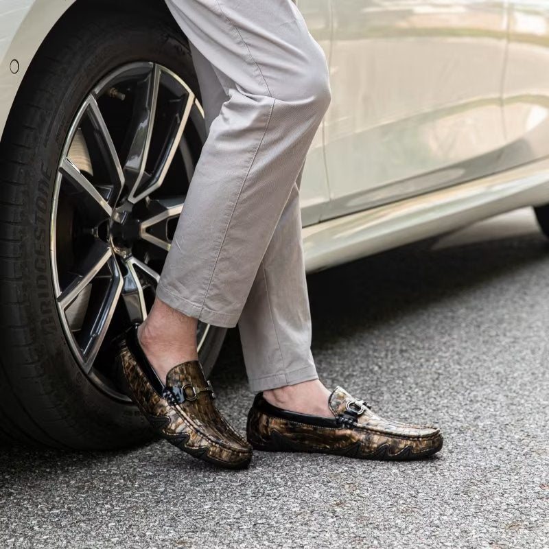 Ανδρικά Loafers Exotic Metal Toe Slip On - Χρυσό