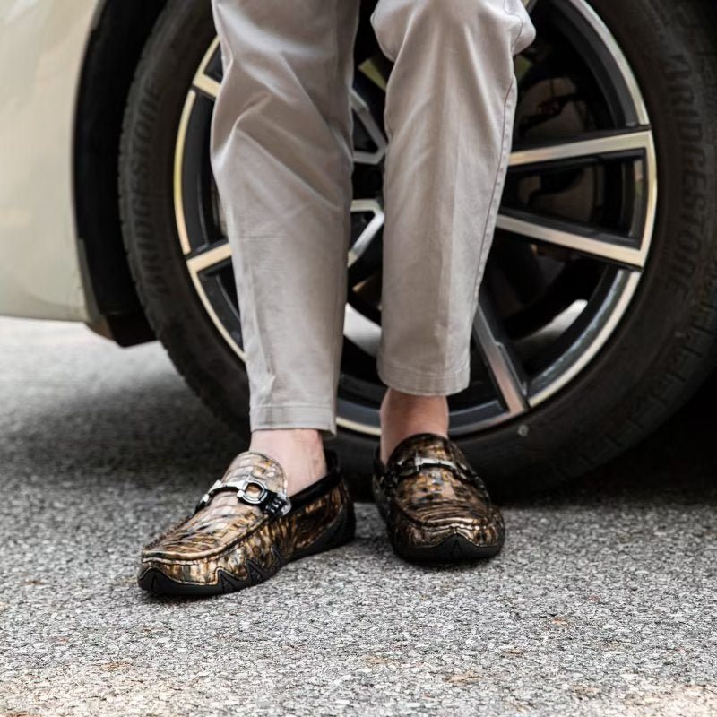 Ανδρικά Loafers Exotic Metal Toe Slip On - Χρυσό