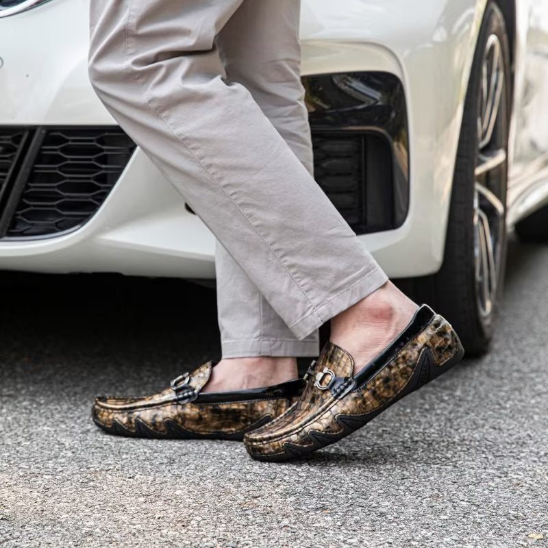 Ανδρικά Loafers Exotic Metal Toe Slip On - Χρυσό