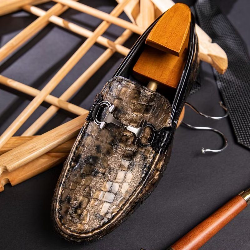 Ανδρικά Loafers Exotic Metal Toe Slip On - Χρυσό