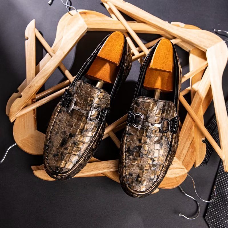 Ανδρικά Loafers Exotic Metal Toe Slip On - Χρυσό