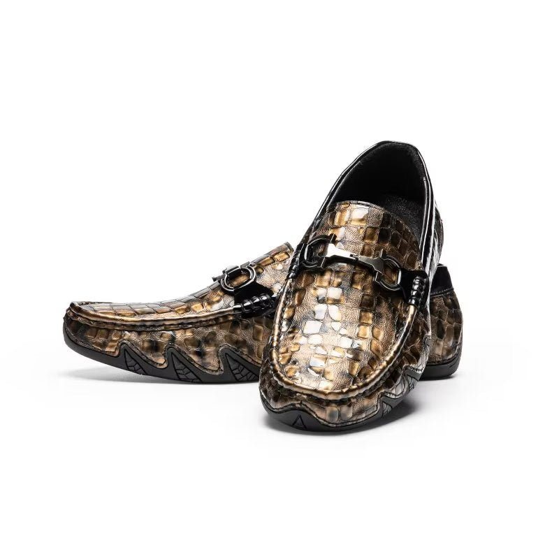 Ανδρικά Loafers Exotic Metal Toe Slip On - Χρυσό