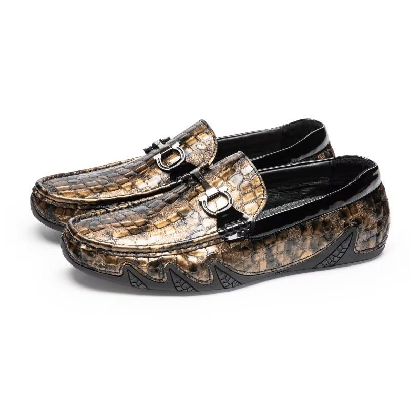 Ανδρικά Loafers Exotic Metal Toe Slip On - Χρυσό