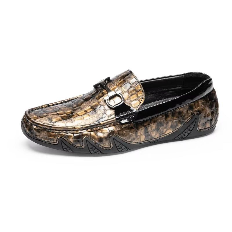 Ανδρικά Loafers Exotic Metal Toe Slip On - Χρυσό