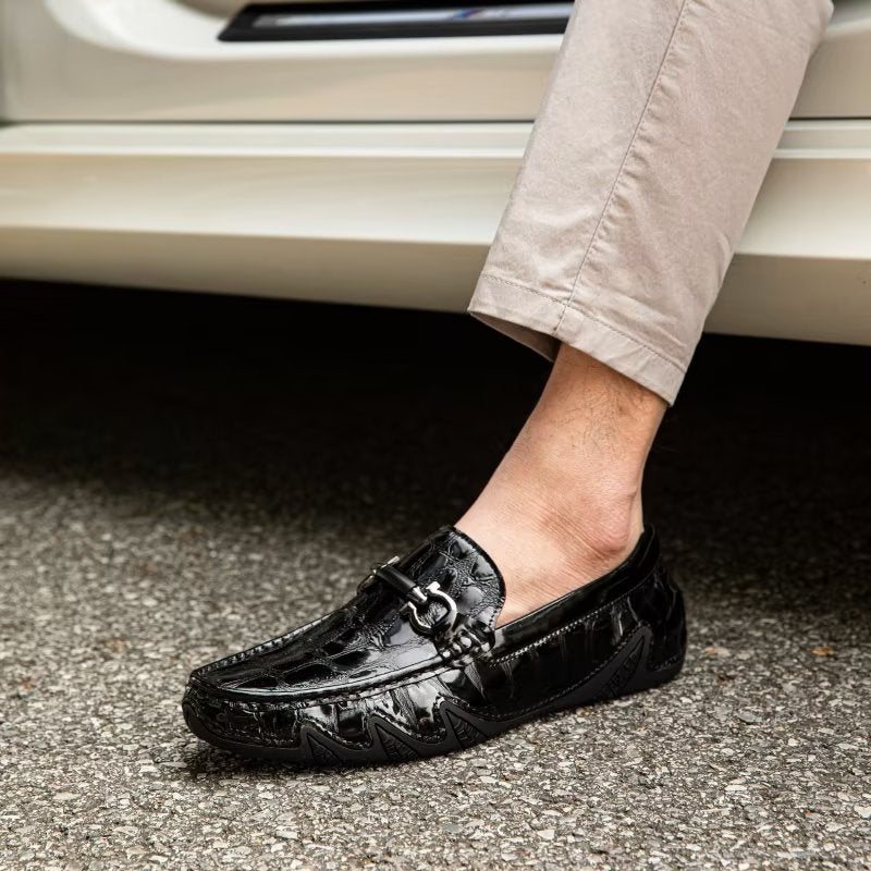 Ανδρικά Loafers Exotic Metal Toe Slip On - Μαύρο