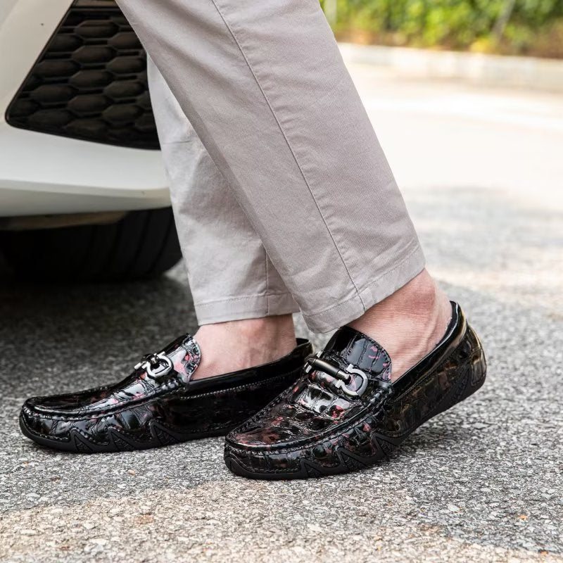 Ανδρικά Loafers Exotic Metal Toe Slip On - Κόκκινο