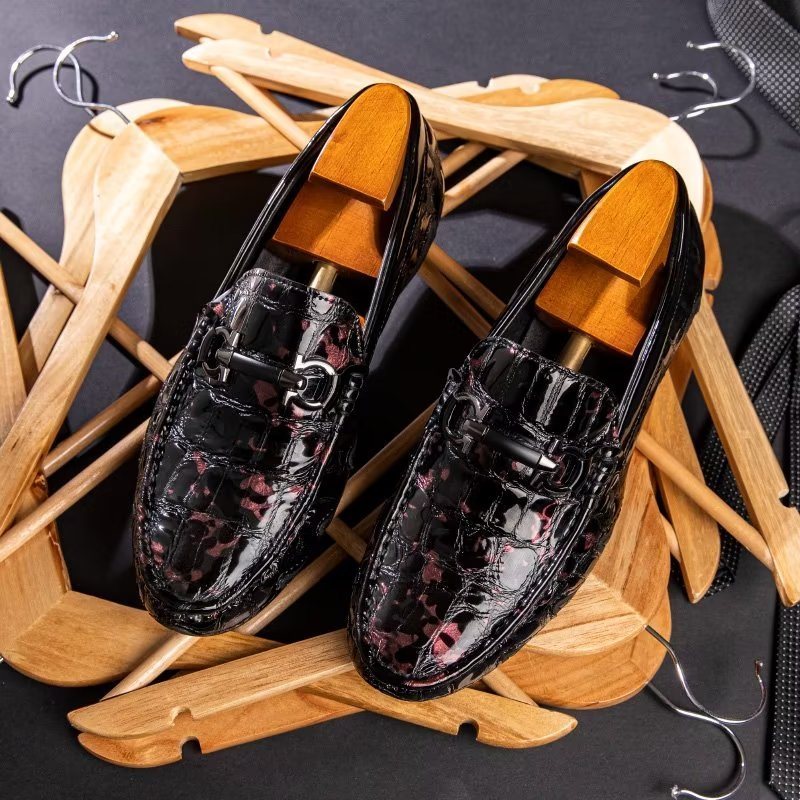 Ανδρικά Loafers Exotic Metal Toe Slip On - Κόκκινο