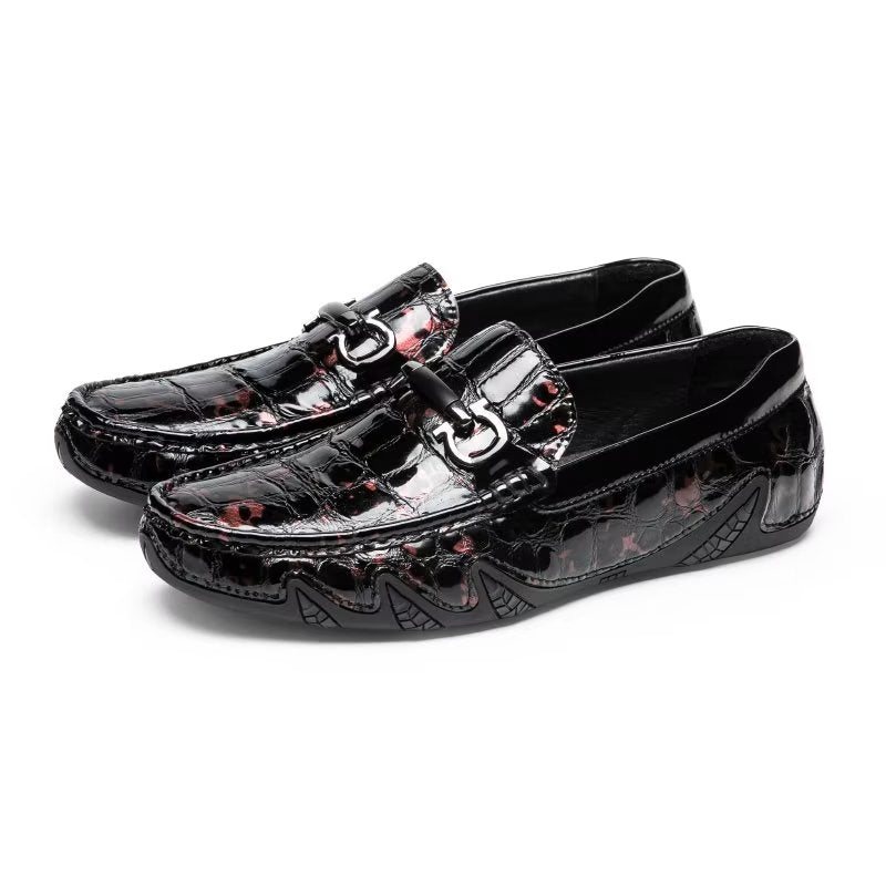 Ανδρικά Loafers Exotic Metal Toe Slip On - Κόκκινο