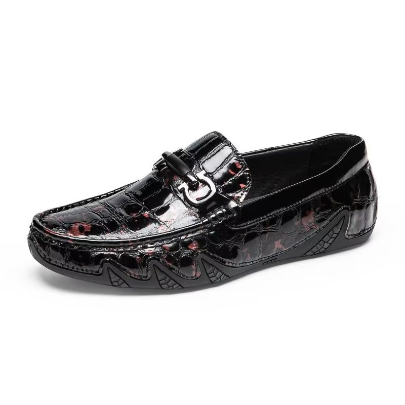 Ανδρικά Loafers Exotic Metal Toe Slip On - Κόκκινο