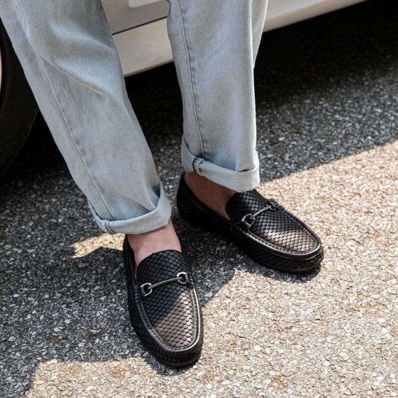 Ανδρικά Loafers Exotic Metal Toe Slip On - Μαύρο