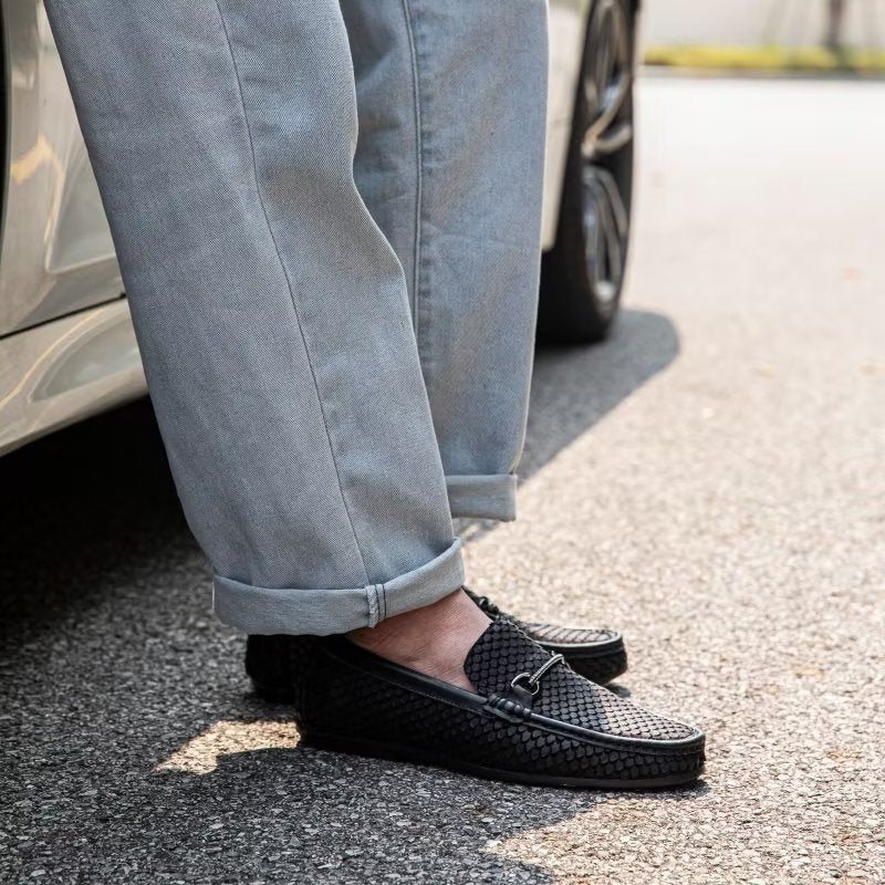 Ανδρικά Loafers Exotic Metal Toe Slip On - Μαύρο