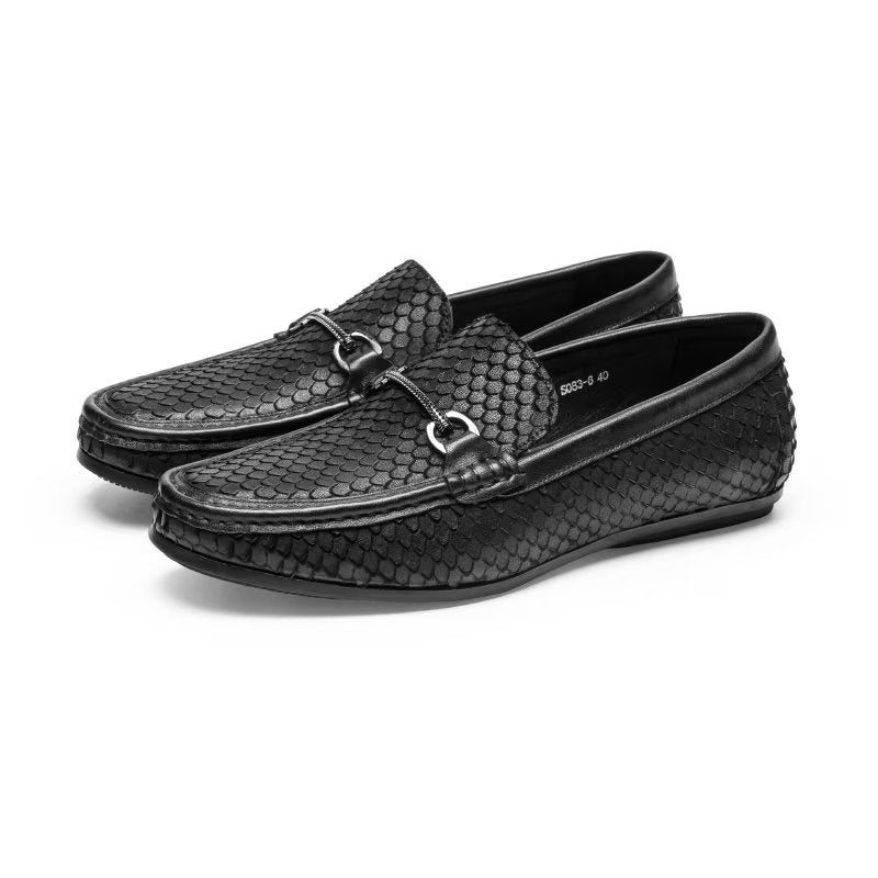 Ανδρικά Loafers Exotic Metal Toe Slip On - Μαύρο