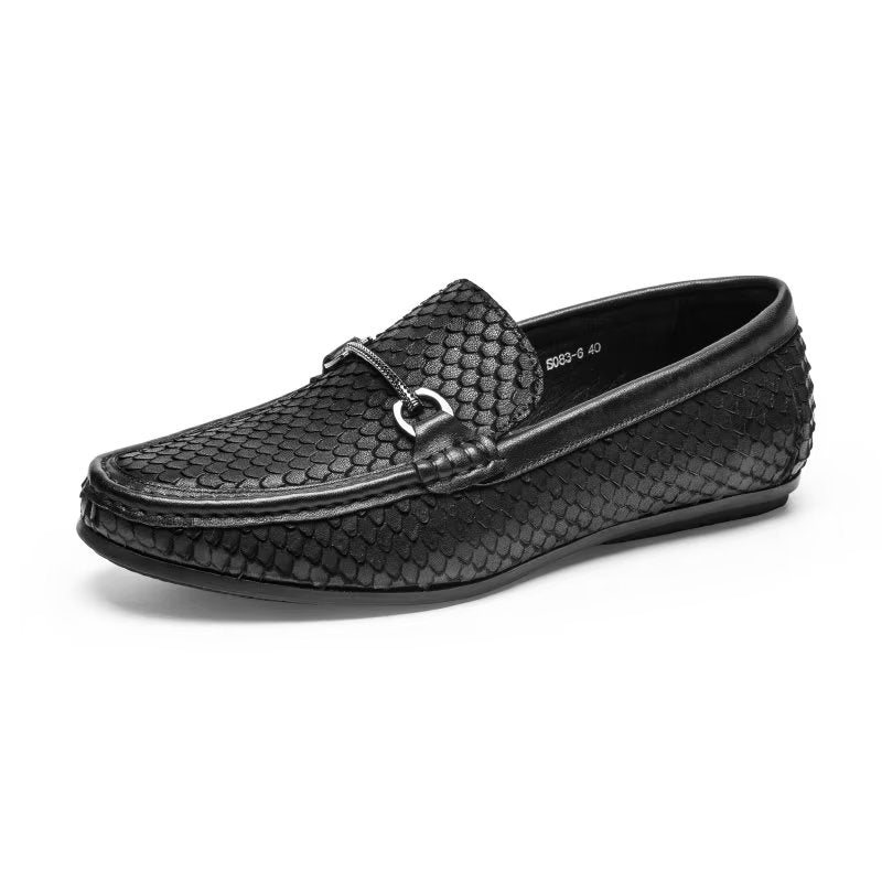 Ανδρικά Loafers Exotic Metal Toe Slip On - Μαύρο