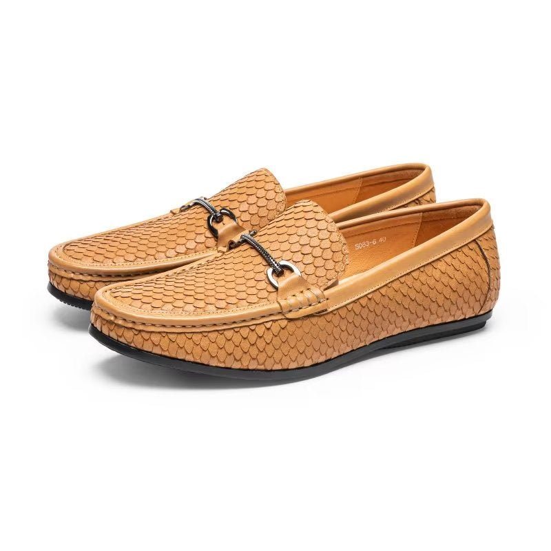 Ανδρικά Loafers Exotic Metal Toe Slip On - Καφέ