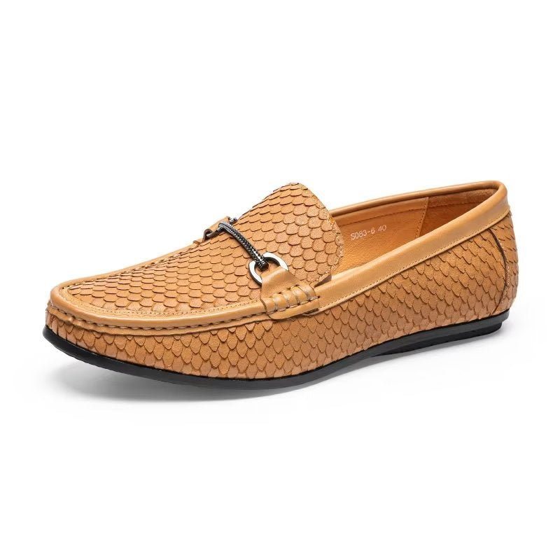 Ανδρικά Loafers Exotic Metal Toe Slip On - Καφέ