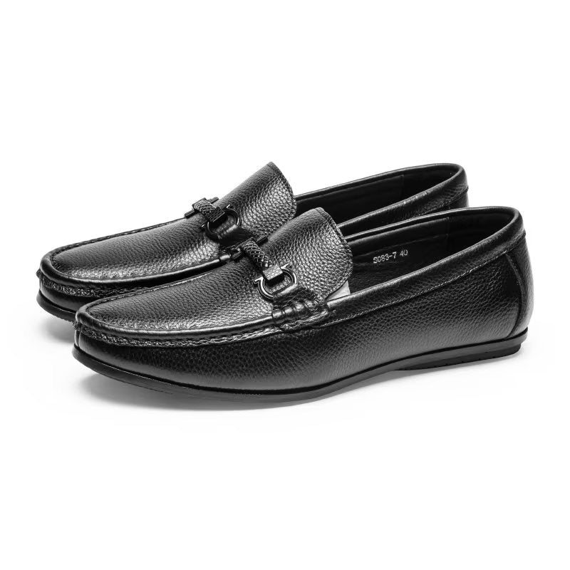 Ανδρικά Loafers Exotic Metal Toe Slip On - Μαύρο