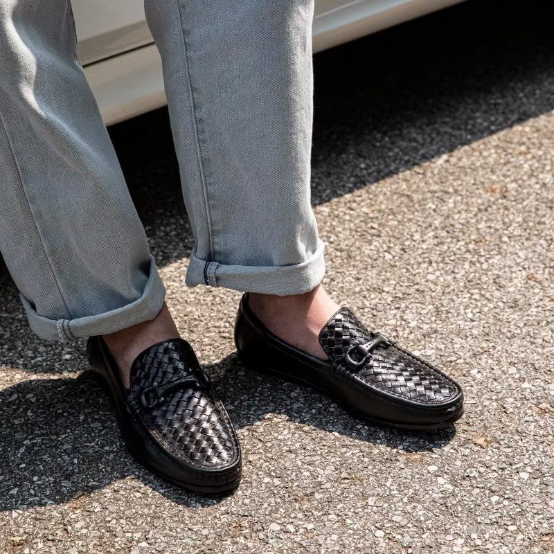 Ανδρικά Loafers Exotic Metal Toe Slip On - Μαύρο