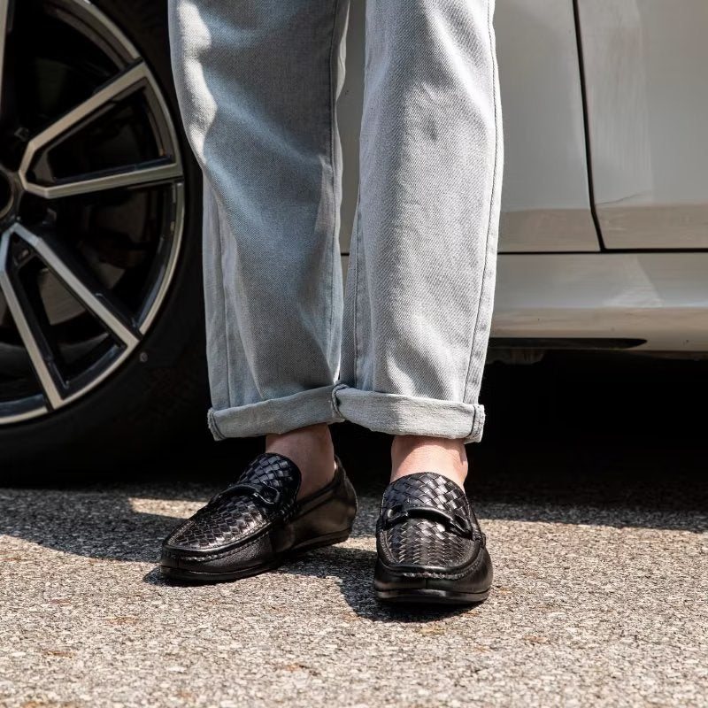 Ανδρικά Loafers Exotic Metal Toe Slip On - Μαύρο