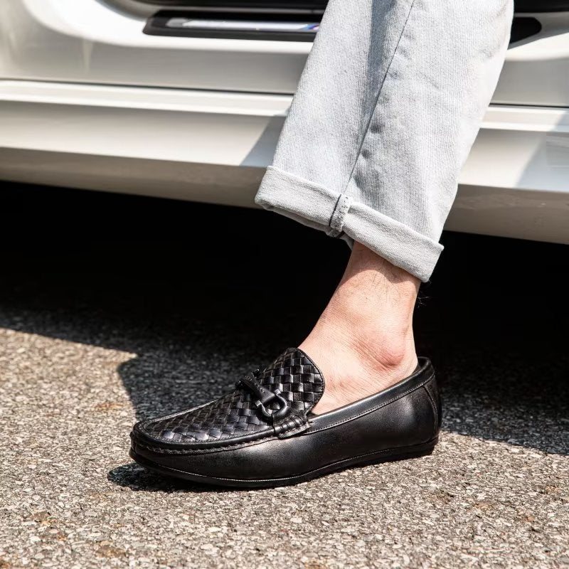 Ανδρικά Loafers Exotic Metal Toe Slip On - Μαύρο