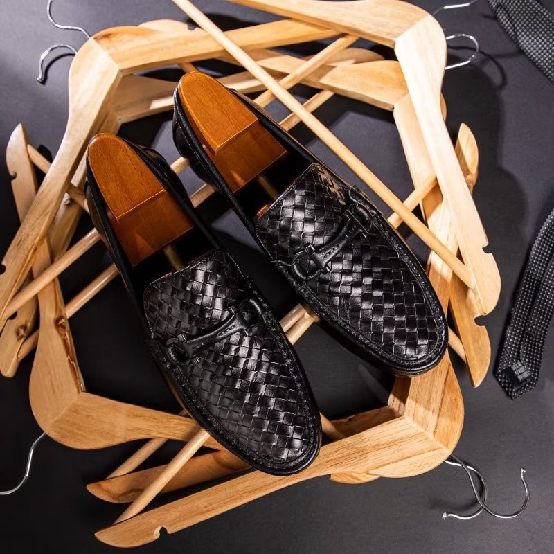 Ανδρικά Loafers Exotic Metal Toe Slip On - Μαύρο