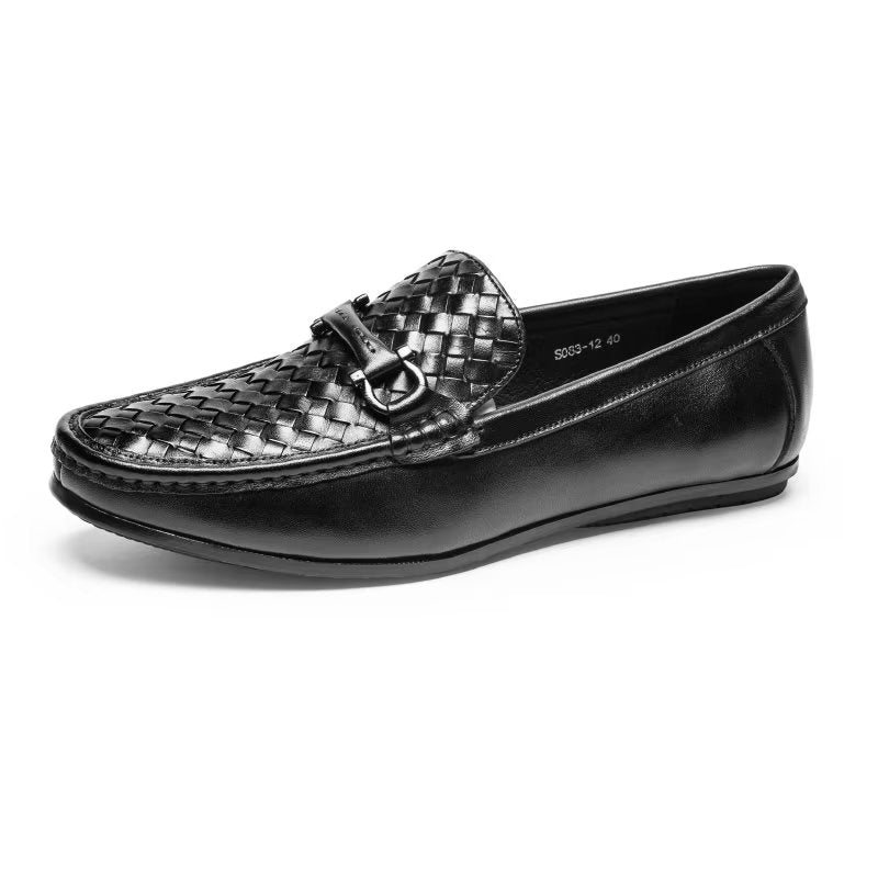 Ανδρικά Loafers Exotic Metal Toe Slip On - Μαύρο