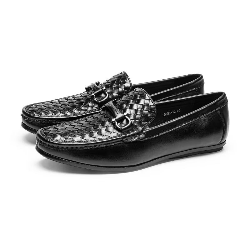 Ανδρικά Loafers Exotic Metal Toe Slip On - Μαύρο