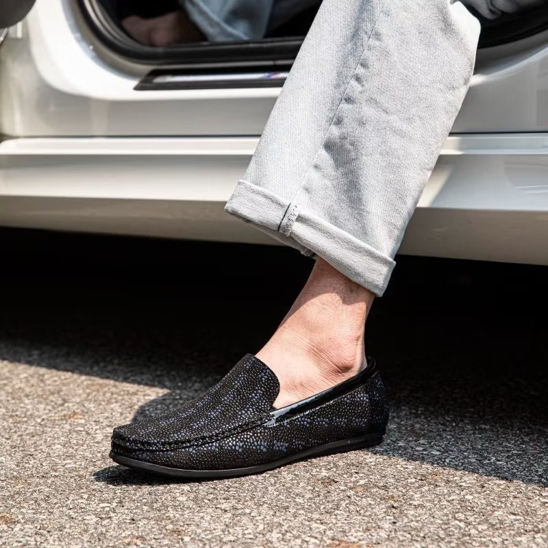 Ανδρικά Loafers Exotic Metal Toe Slip On - Μαύρο