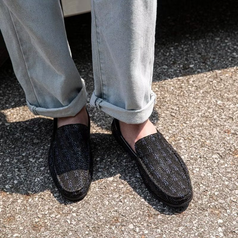 Ανδρικά Loafers Exotic Metal Toe Slip On - Μαύρο