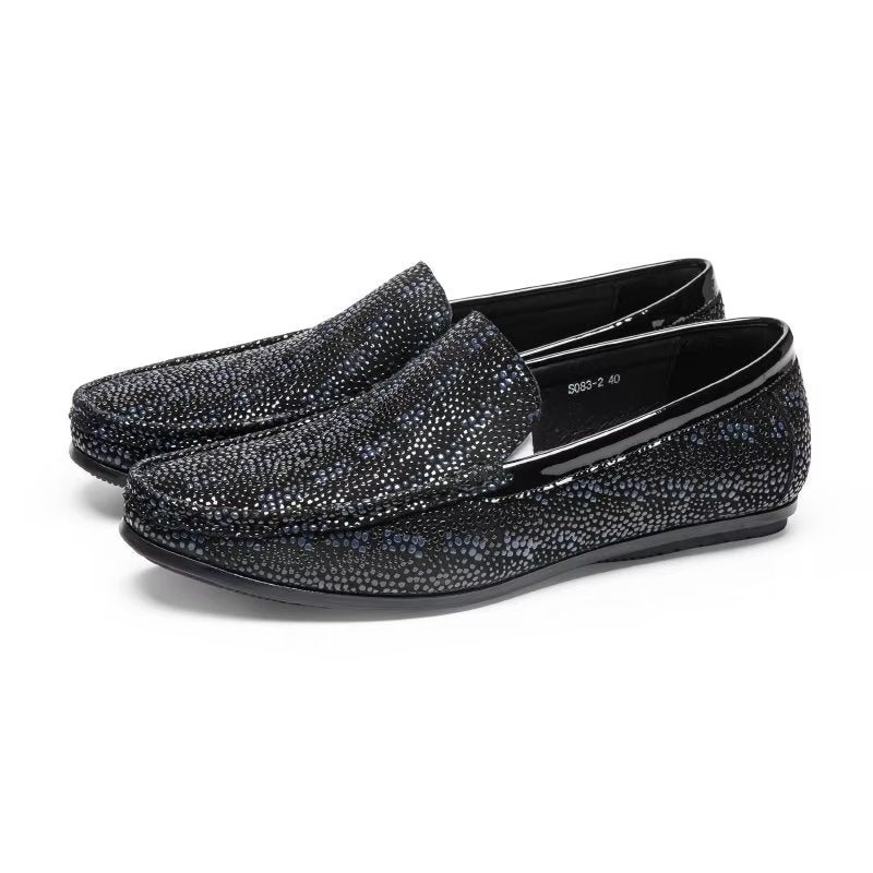 Ανδρικά Loafers Exotic Metal Toe Slip On - Μαύρο