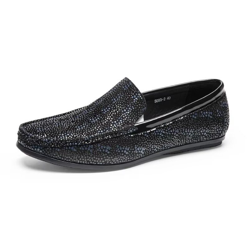 Ανδρικά Loafers Exotic Metal Toe Slip On - Μαύρο