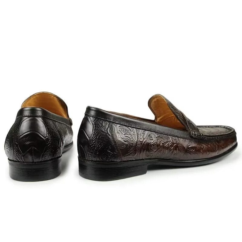 Ανδρικά Loafers Exotic Metal Toe Slip On - Καφές