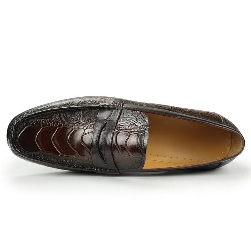 Ανδρικά Loafers Exotic Metal Toe Slip On - Καφές