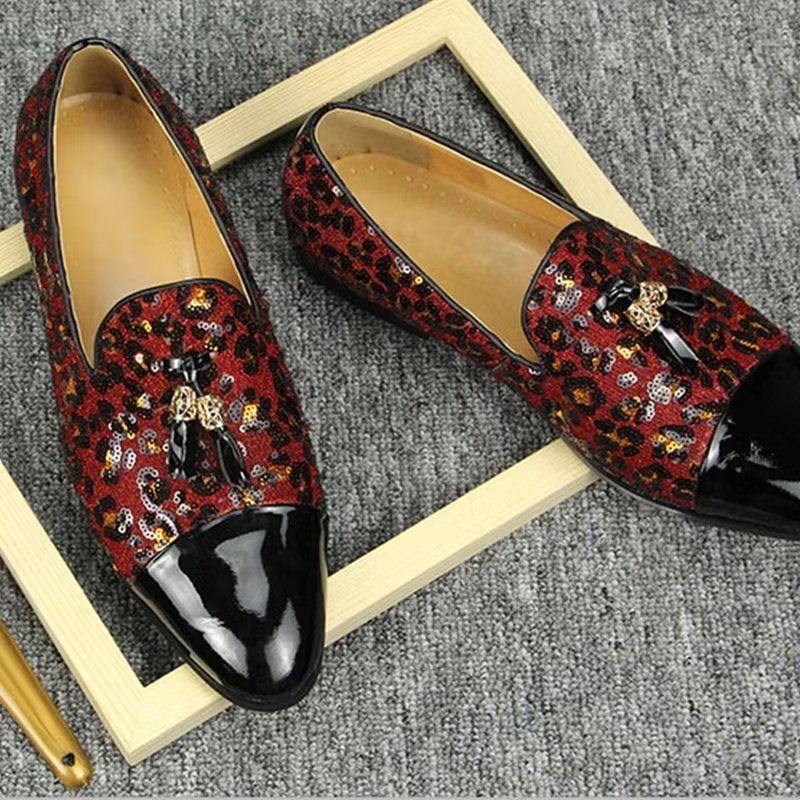 Ανδρικά Loafers Exotic Metal Toe Slip-on - Το Κόκκινο