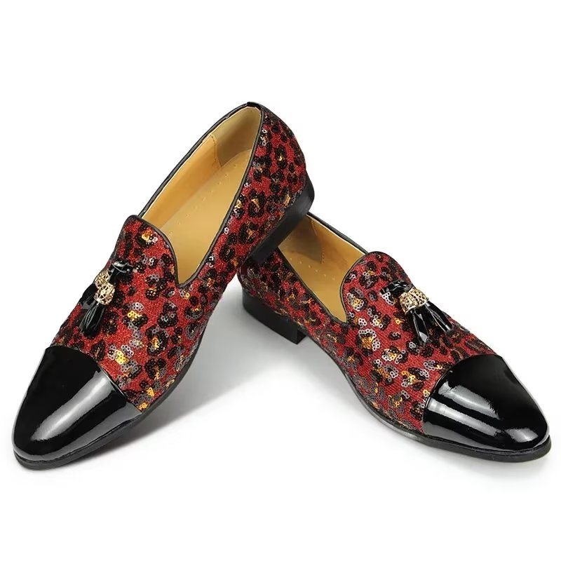 Ανδρικά Loafers Exotic Metal Toe Slip-on - Το Κόκκινο