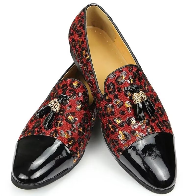 Ανδρικά Loafers Exotic Metal Toe Slip-on - Το Κόκκινο