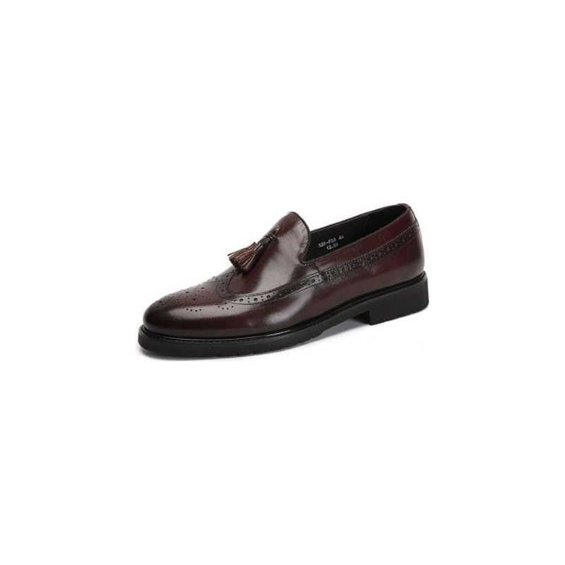 Ανδρικά Loafers Exotic Slip-on Μπρογκ Παπούτσια - Καφές