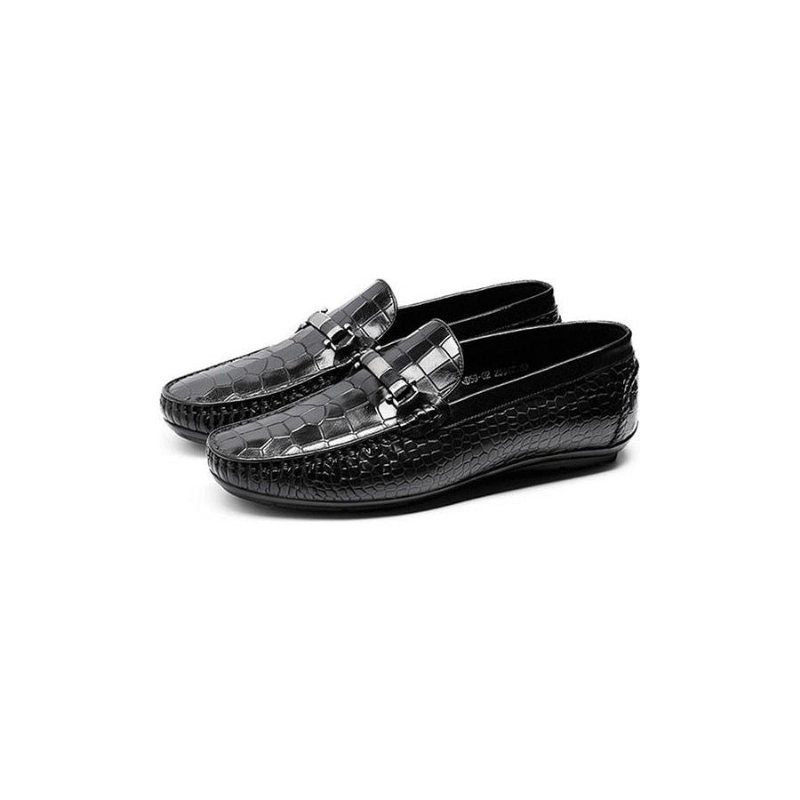 Ανδρικά Loafers Exotic Texture Slip-on - Μαύρο