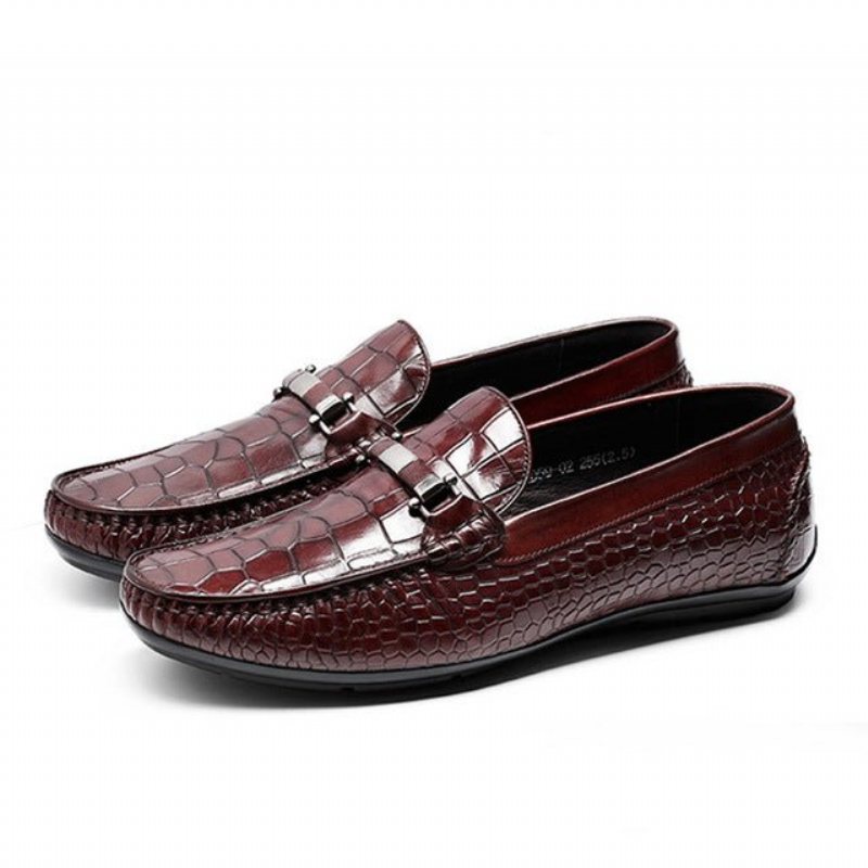 Ανδρικά Loafers Exotic Texture Slip-on - Κόκκινο