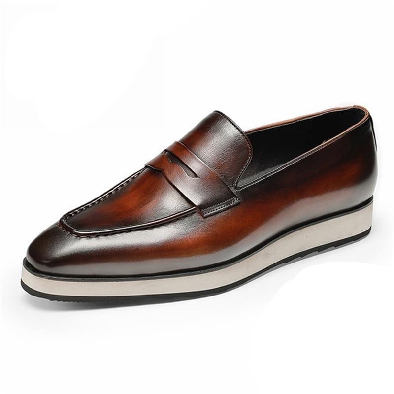 Ανδρικά Loafers Exotic Toe Slip-on Brogues - Καφές