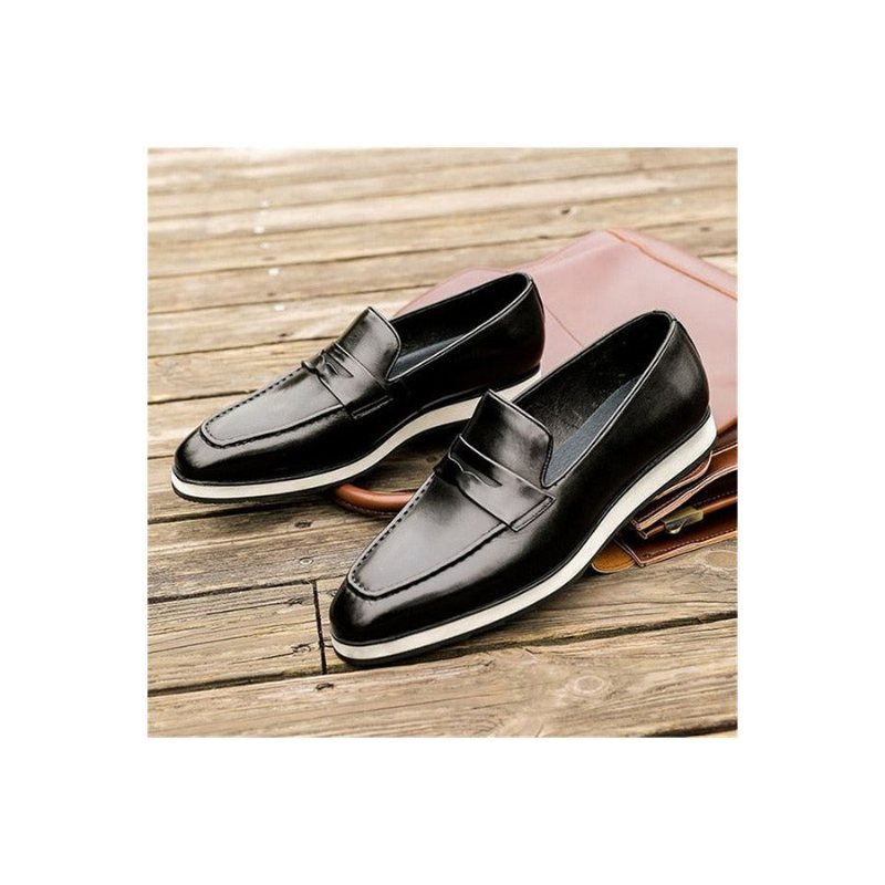 Ανδρικά Loafers Exotic Toe Slip-on Brogues - Μαύρο