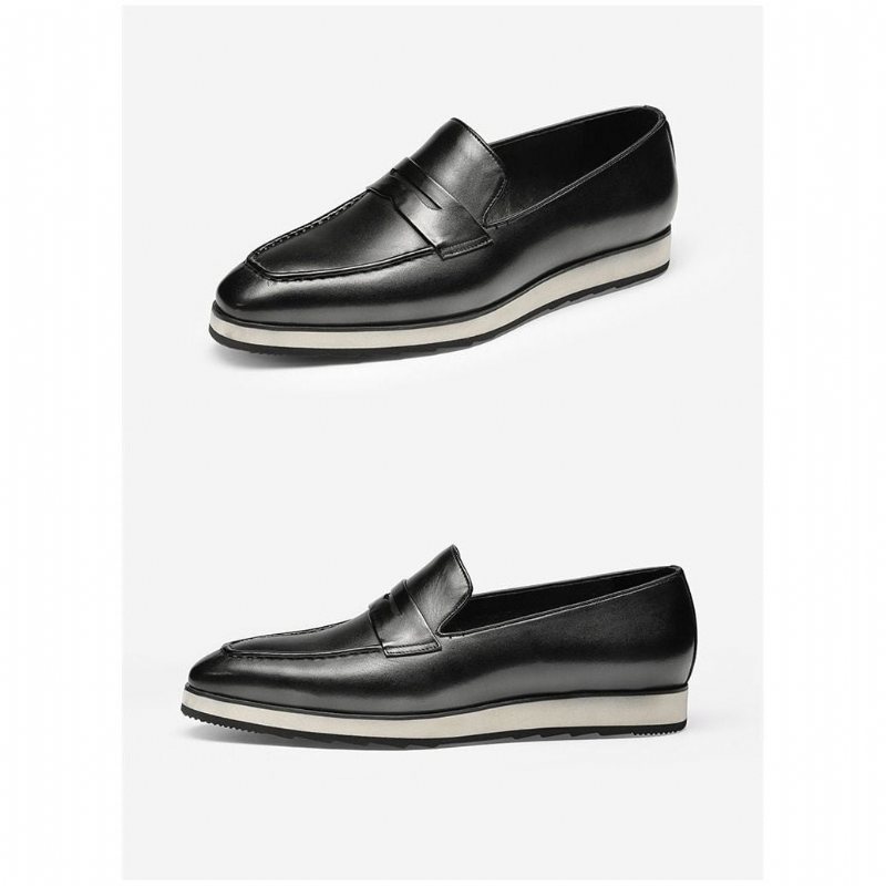 Ανδρικά Loafers Exotic Toe Slip-on Brogues - Μαύρο