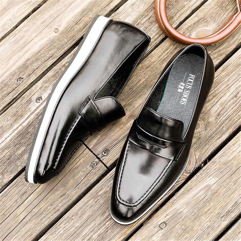 Ανδρικά Loafers Exotic Toe Slip-on Brogues - Μαύρο