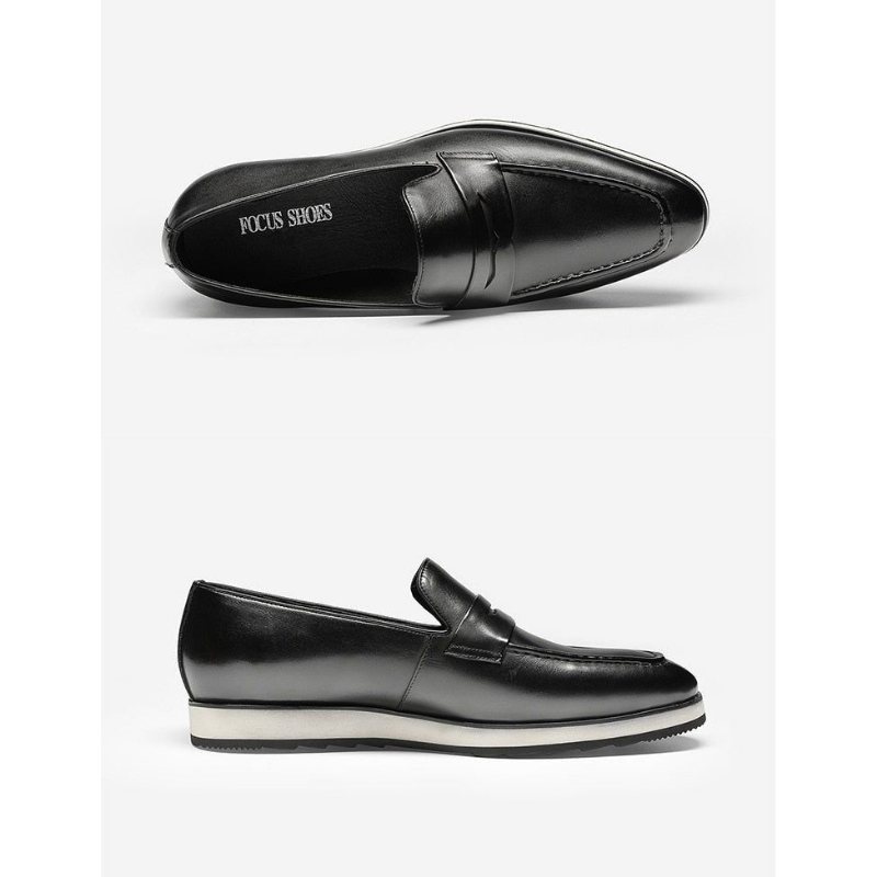 Ανδρικά Loafers Exotic Toe Slip-on Brogues - Μαύρο