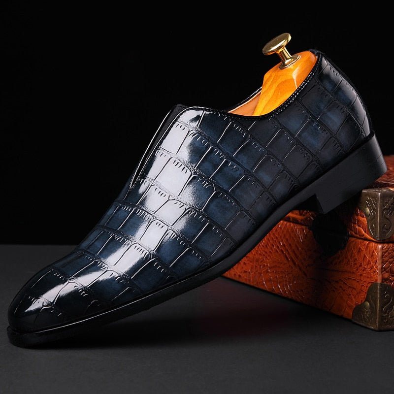 Ανδρικά Loafers Exotic Μυτερά Παπούτσια Brogue - Μπλε