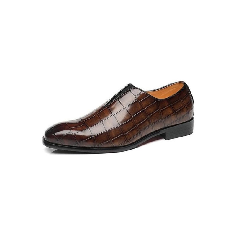 Ανδρικά Loafers Exotic Μυτερά Παπούτσια Brogue - Καφέ