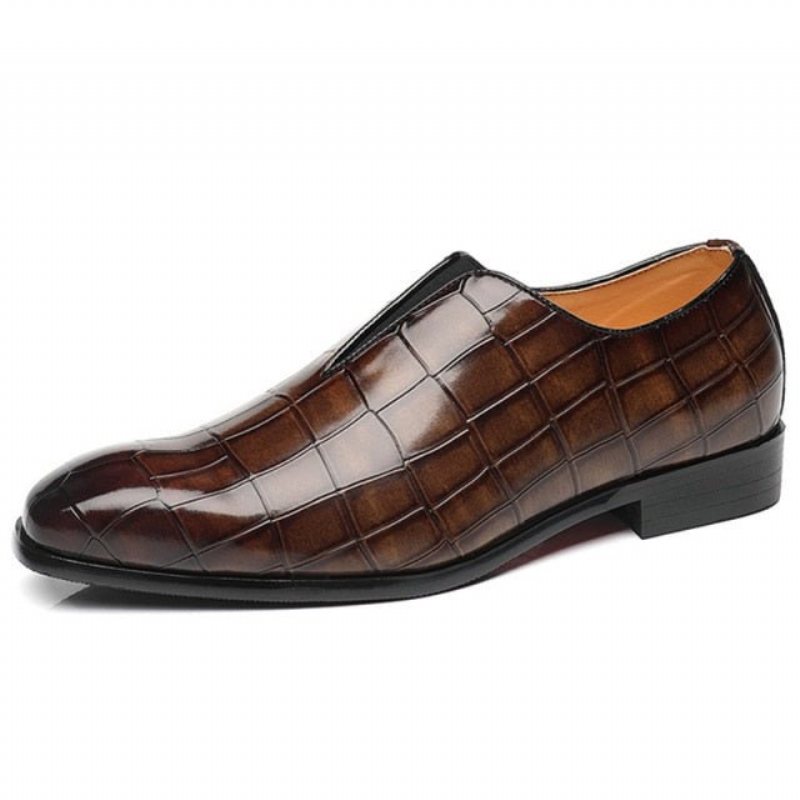 Ανδρικά Loafers Exotic Μυτερά Παπούτσια Brogue - Καφέ