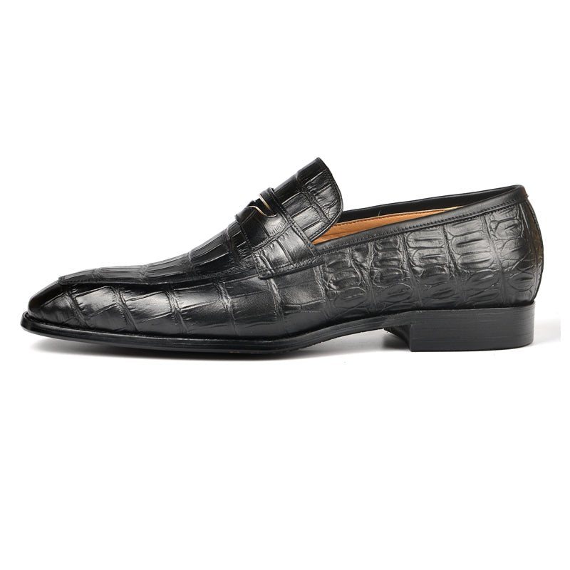 Ανδρικά Loafers Exquisite Crocodile Texture Modish Penny - Μαύρος