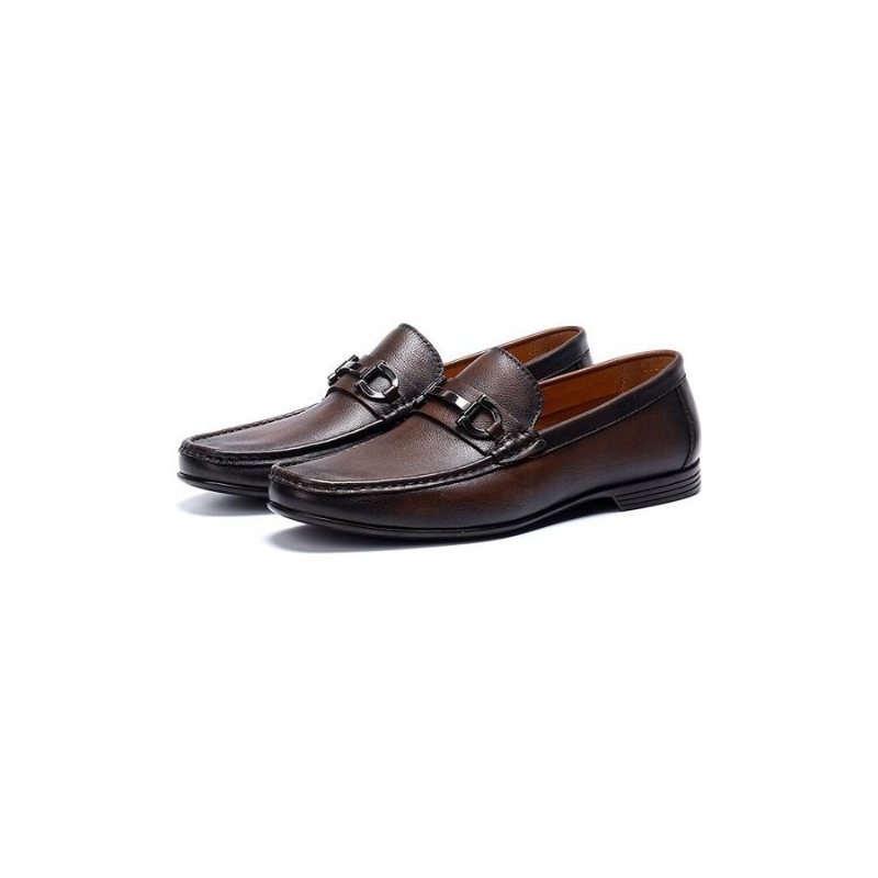 Ανδρικά Loafers Hazel Πολυτέλεια Slip-on Leather - Καφές