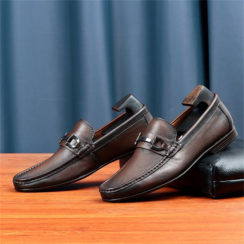 Ανδρικά Loafers Hazel Πολυτέλεια Slip-on Leather - Καφές